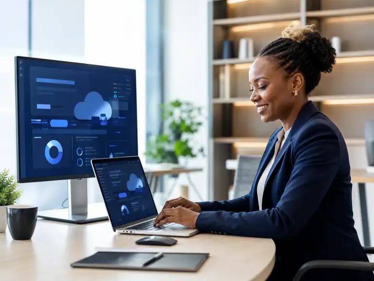 Professional using cloud productivity tools